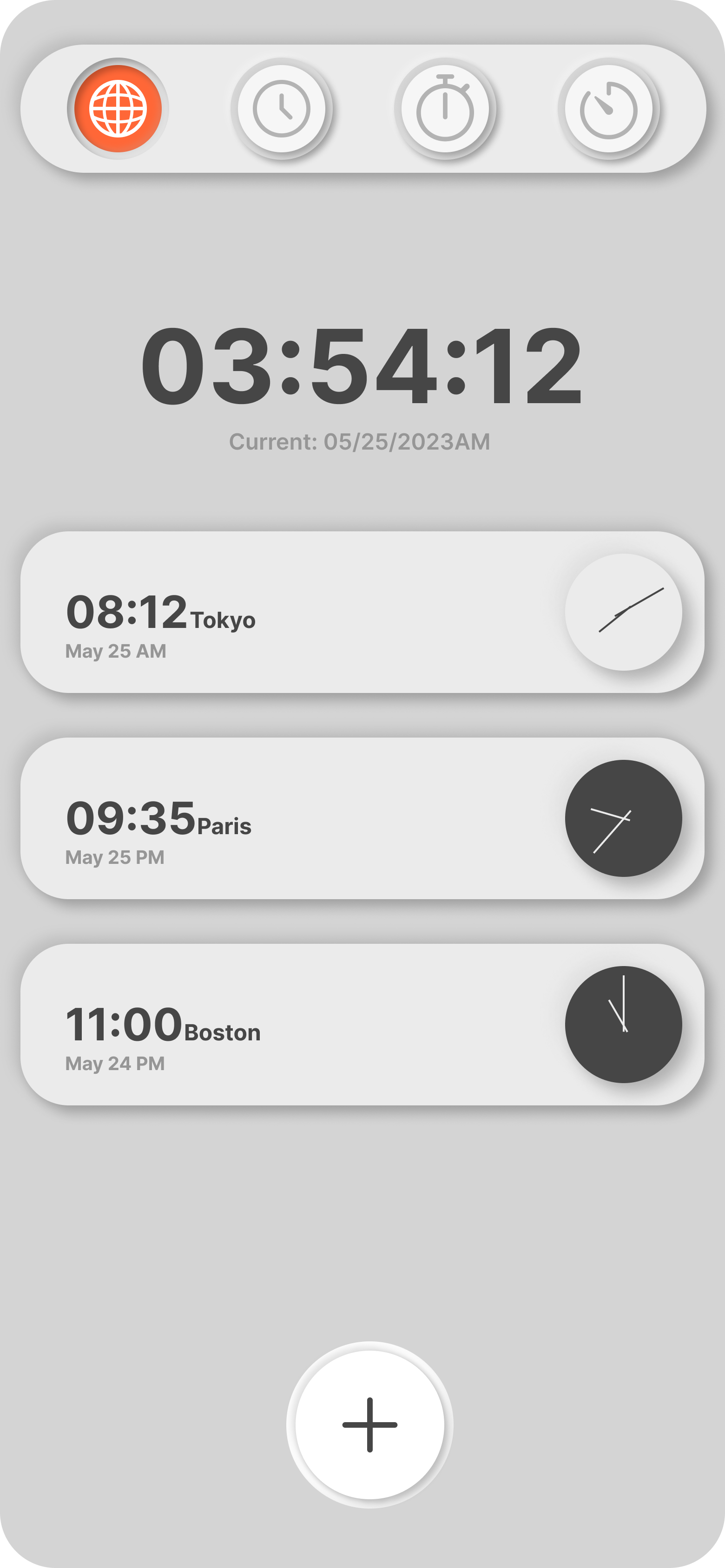 Neumorphism Clock App by Cna Keshvar on Dribbble
