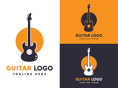 Music Guitar logo design vector brand identity business logo graphic design guitar guitar logo illustration logo logo design music music logo musician rock guitar rock music song sound