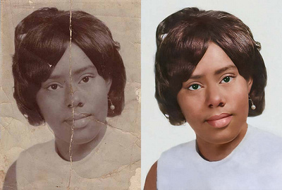 Photo Restoration Example photo colorization photo editing photo restoration repair photo damage