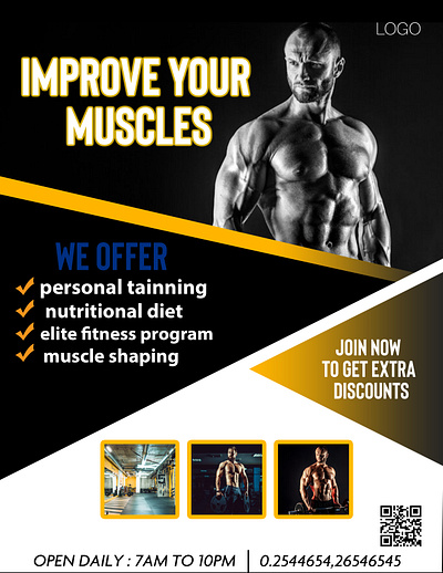 Gym flyer design advertisement creative flyer graphic design