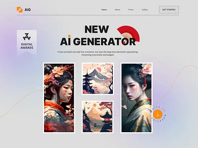 Ai Generator Landing Page ai ai creator ai design ai generatior art art work artist degital ui design design web japan japaness web landing landing page landing page design ui ux web web design website design