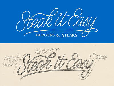 Steak it Easy – lettering logotype for a steakhouse design lettering logotype sketch typography