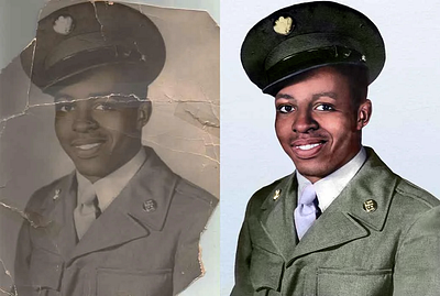 Old photo restoration military album photo colorization photo editing photo restoration repair photo damage