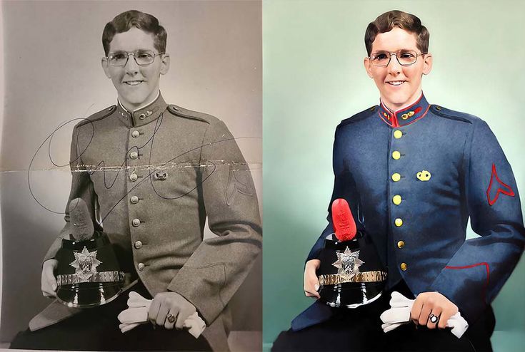 Old photo restored and colorized, pen ink removed photo colorization photo editing photo restoration repair photo damage