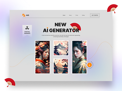 Ai Generator Landing Page ai art art work artist design design web landing page landing page design new web design semple web ui ux web web design website design