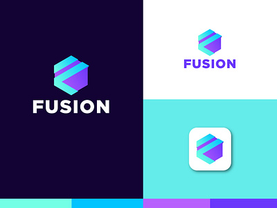 Fusion - Logo Design adobe illustrator app icon applogo brandidentity branding creativelogo design gradientlogo graphic design illustration logo logodesign minimallogo modernlogo symbol tech technology technologylogo vector