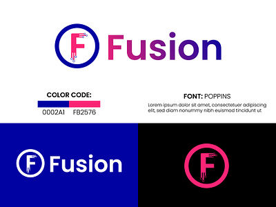 Letter "F" Technology icon with logo. brand identity modern logo