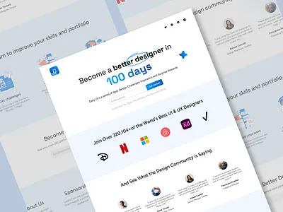 DailyUI 100 - DailyUI Landing page 3d animation branding design graphic design illustration logo ui ux vector