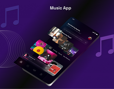 Music App Design Inspiration cover page home page mobile app mobile inspiration mobile ios music app music home page