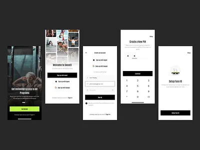 SweatX- Mobile fitness app fitness mobile app ui
