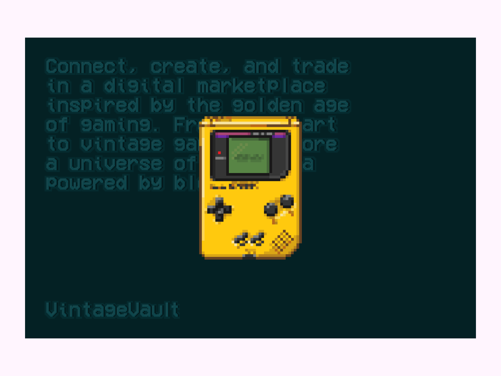 VintageVault blockchain bold branding design marketplace neon nft pixel retro vcr vintage web web3