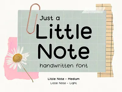 Little Note handwritten font cute font handwritten font