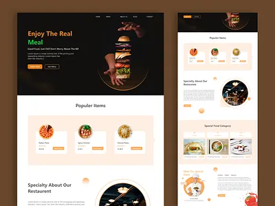 Restaurent landing page UI Design design restaurentwebsite ui ux ui design