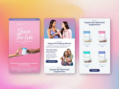 Happy V Share The Love Email Campaign - by Growth Gurus design digital design digital marketing e commerce marketing ecommerce email campaign email design graphic design growth gurus happy v klaviyo ui