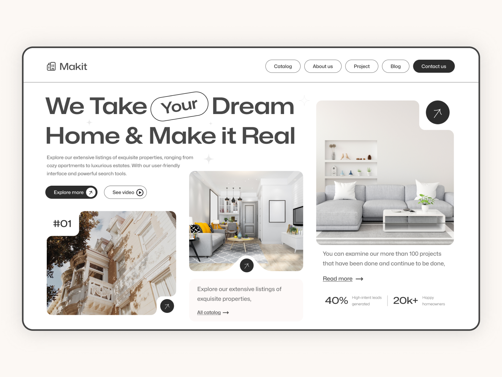 Real estate website header by Jubayer on Dribbble