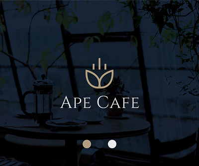 Coffee Shop logo. Ape Cafe ape cafe logo branding cafe logo cafe tea coffe leaf logo coffe mug logo coffee logo design designboltage graphic design green tea leaf logo logo logo designer logo maker shop logo te tea cuo logo tea logo tree logo