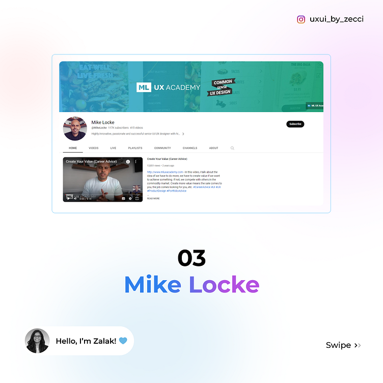 5 YouTube Channels for UX UI Designer by Zalak Patel on Dribbble