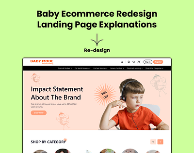 Baby Ecommerce Redesign Landing Page Explanations case study conversion high converting home page redesign landing page redesign strategy uidesign uiux user experience website expert