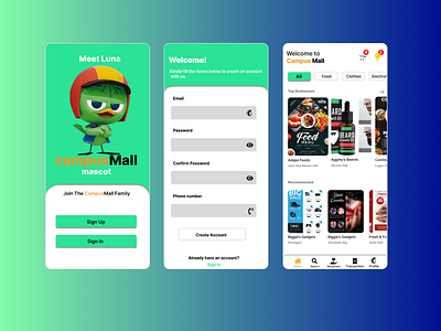 campusmall app e commerce ui