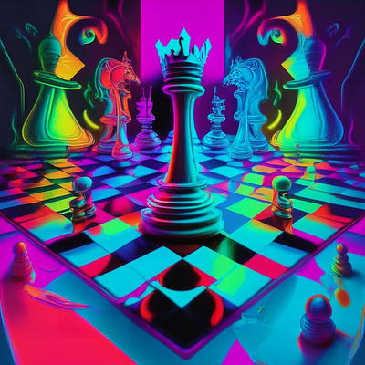 abstract chess king 3d animation graphic design