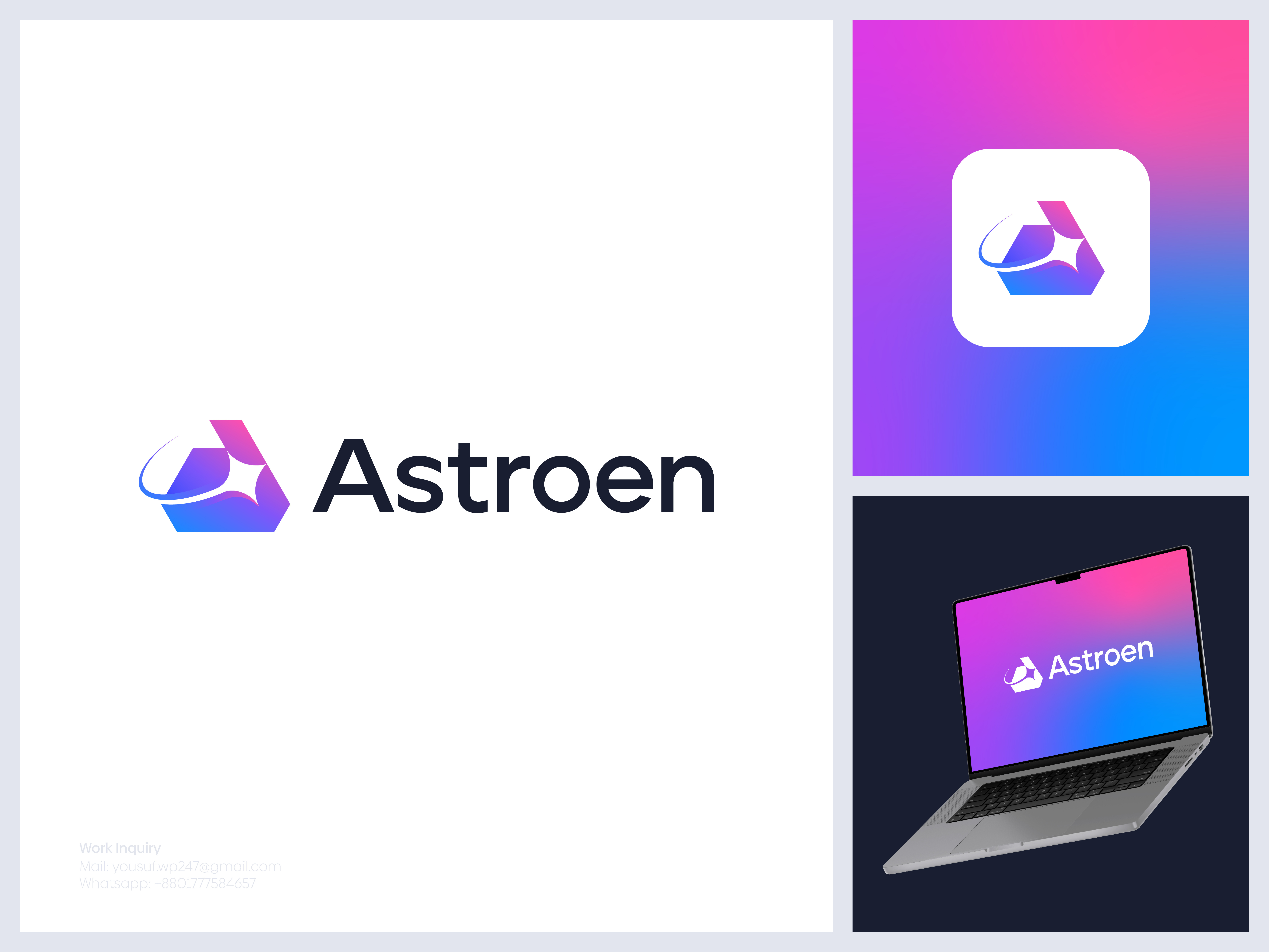 Modern, Astro, Space, Galaxy, Research Logo and Branding abstract logo astro logo brand identity branding company galaxy gradient logo icon logo logo design logotype modern logo monogram planet research space space logo startup typography web3