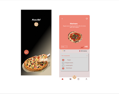 Pizza Hut app graphic design u ux