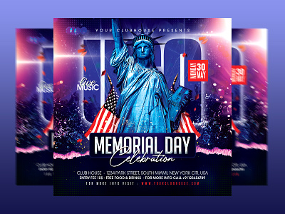 Memorial Day Flyer 4th of july american festival branding club club flyer club house flyer flyer design flyer template graphic design happy memorial day holiday instagram logo memorial day memorial day 2023 memorial day party memorial day week memorial day weekend usa flag
