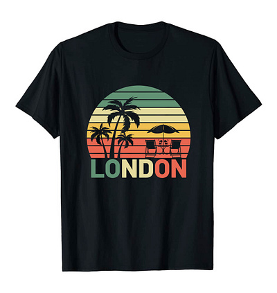 London T-Shirt Design. 3d animation beach beach design beach t shirt design branding graphic design logo london london t shirt london t shirt design motion graphics ui