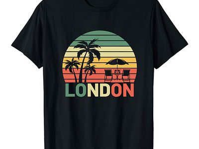 London T-Shirt Design. 3d animation beach beach design beach t shirt design branding graphic design logo london london t shirt london t shirt design motion graphics ui
