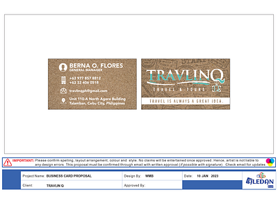 TravlinQ Business Card Design business card calling card design wba2malaque