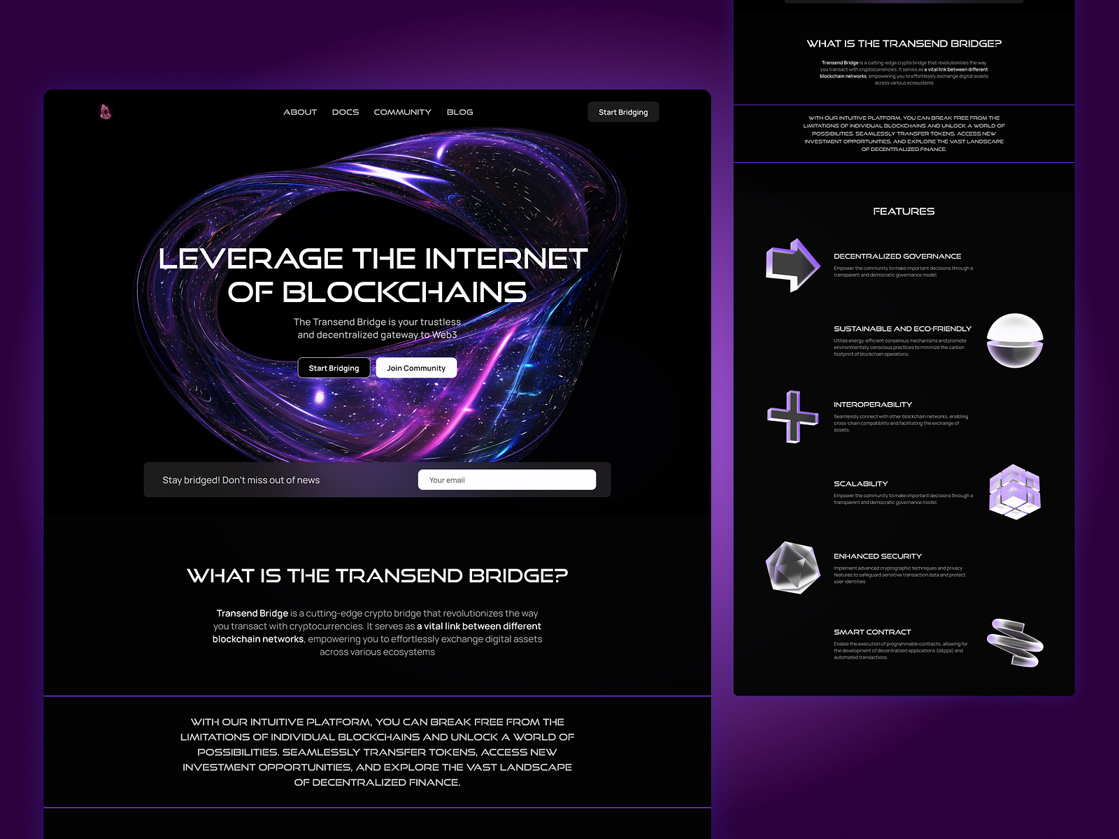 Crypto bridge website by Anastasia Volkonskaya on Dribbble