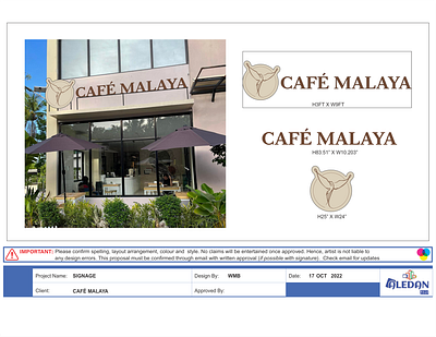 Cafe Malaya Signage Options branding build up cafe signage maker corel draw design illustration signage wba2malaque