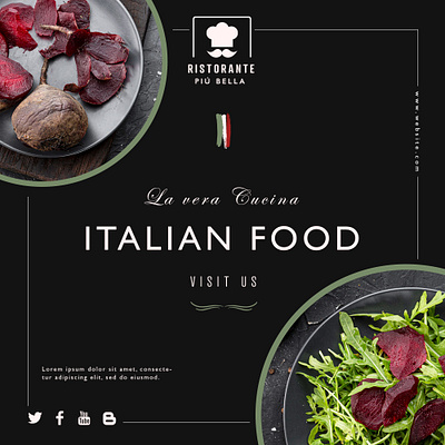 Italian Food Social Media Post branding design graphic design illustration post vector