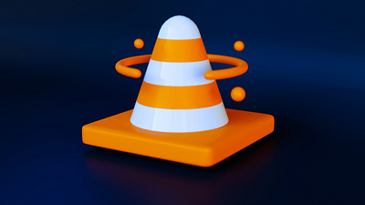 3D Logo VLC media player 🎬⚠️ 3d blender branding design graphic design illustration logo ui ux vector vlc