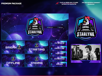 space theme twitch package by PhsGraphix on Dribbble