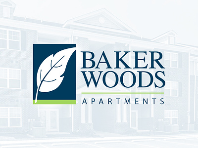 Baker Woods Apartment apartments branding design identity illustration leaf logo woods