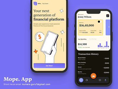 Mope. App fintech app mobile app ui