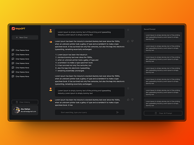 MejoGPT: Your AI Chat Companion with Prompt Saving Superpowers! ai chatbot chat interface concept design conversational design creative exploration digital product design dribbble community figma interaction design playful design prompt saving ui user experience (ux) vibrant visuals