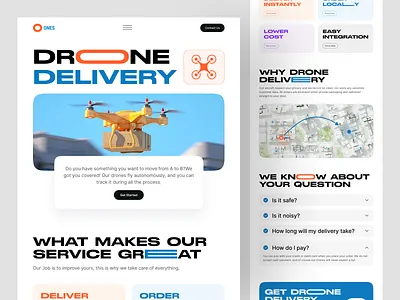Drone Delivery Landing Page aesthetich app design cargo corporate delivery design drone delivery dronr expedition landing page logistic shipment supply template tracking tranding tranport ui uiuxdesign website
