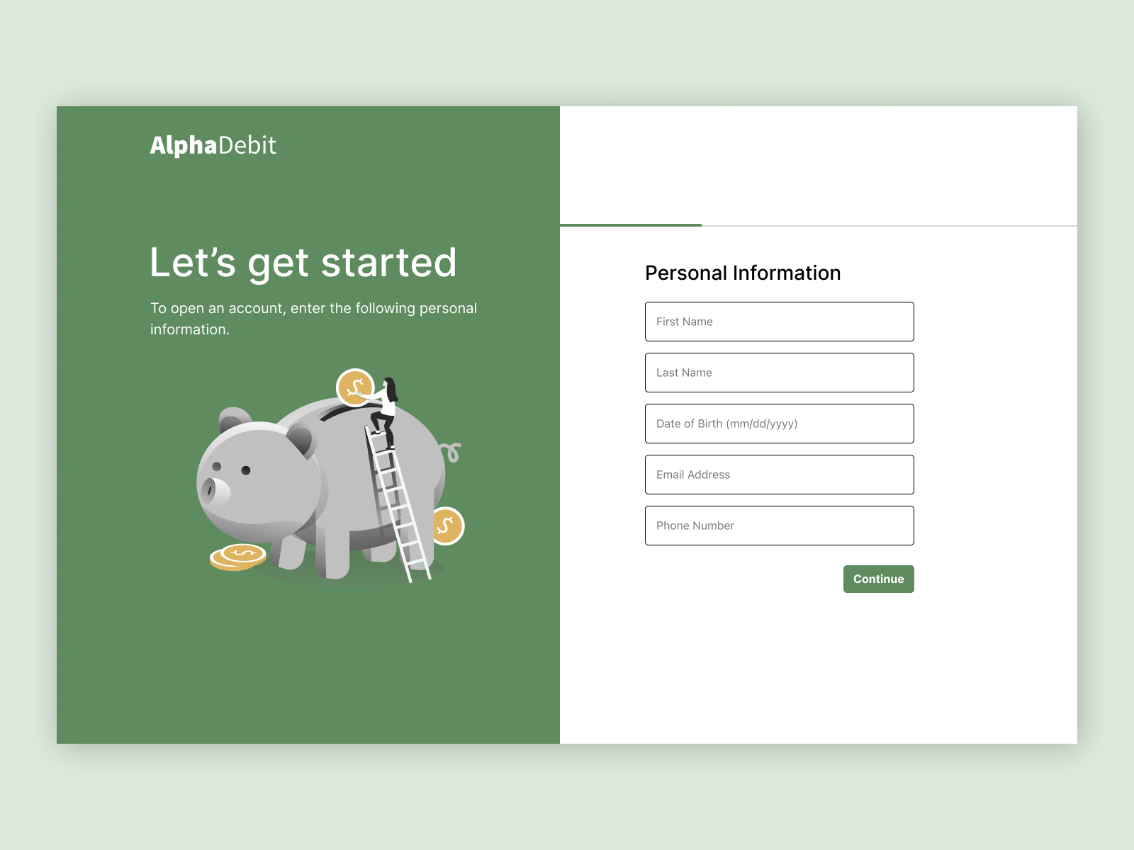 Multistep Bank Sign Up Form by Lange Huong on Dribbble