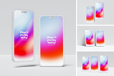 iPhone 14 Pro Clay Mockup abstract clean device display laptop mac macbook mockup phone phone mockup presentation realistic simple smartphone theme ui ux web webpage website