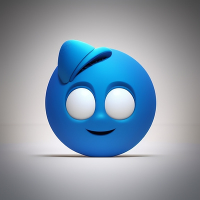 Blue Happy Emoji app branding emoji illustration vector