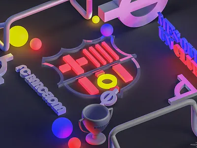 BARCELONA MINI WORLD 3d animation barcelona branding futbol graphic design illustration illustrator photoshop logo minimal motion graphics soccer sports ui