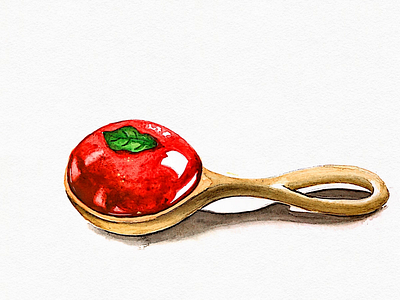 Bartender's tear shot cocktail drawing illustration watercolor