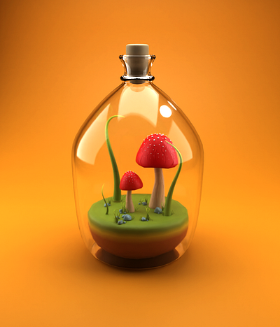 Mushrooms 3d design graphic design