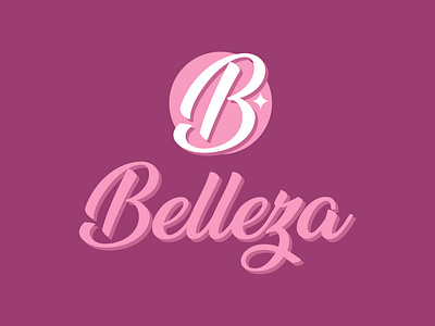 Belleza Logo barbie beauty branding cosmetic design feminine girly graphic design logo minimal pink salon vector