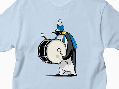 Marching glenn jones glennz illustration illustrator marching penguin tee threadless tshirt vector