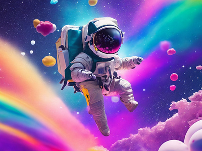 Galaxy & space explorer ai generated branding design graphic design illustration islandretreat logo macig rainbow space space explorer ui ux vector