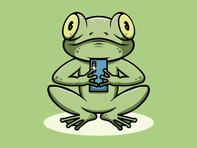 Cute Frog Take a Photo Illustration graphic design holiday illustration kawaii