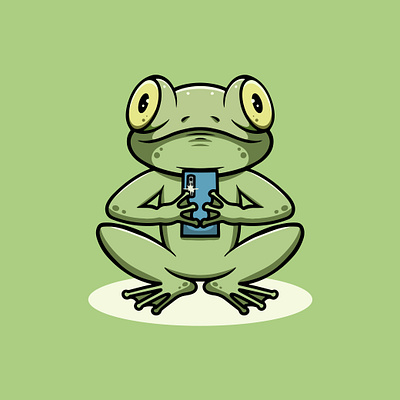 Cute Frog Take a Photo Illustration graphic design holiday illustration kawaii